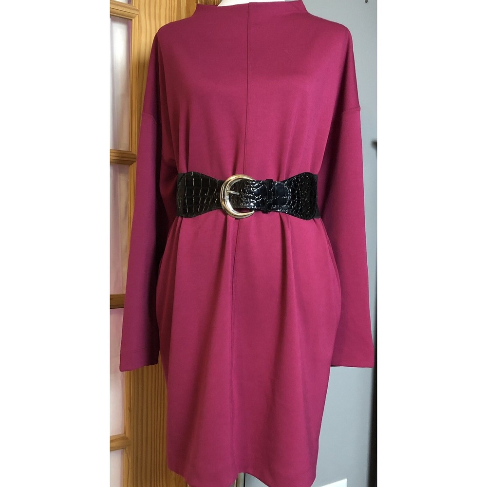 Prologue Mini Sweater Dress 2XL Magenta High Neck Long Sleeve Workwear City